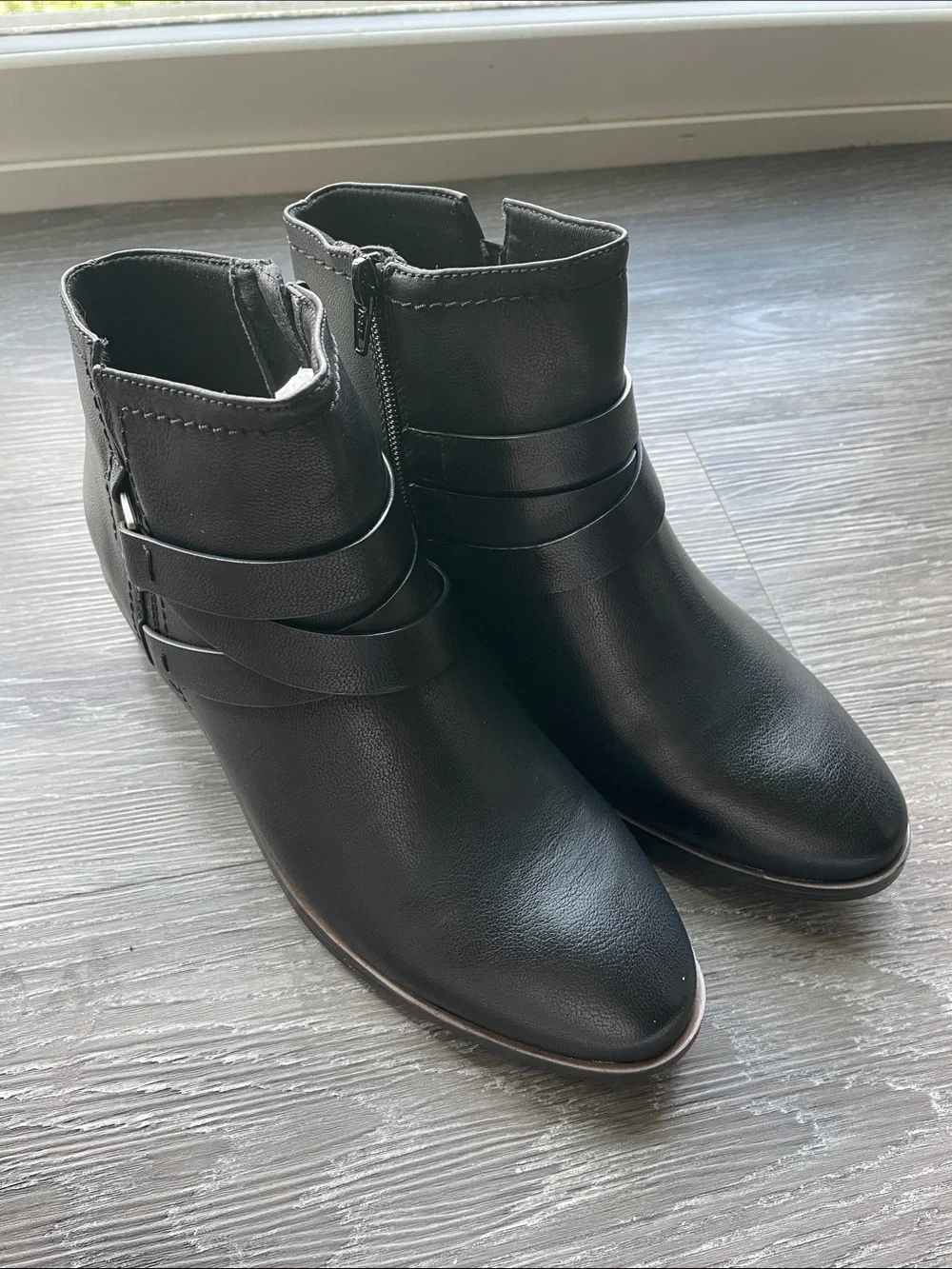 BareTraps Black Strapped Ankle Booties